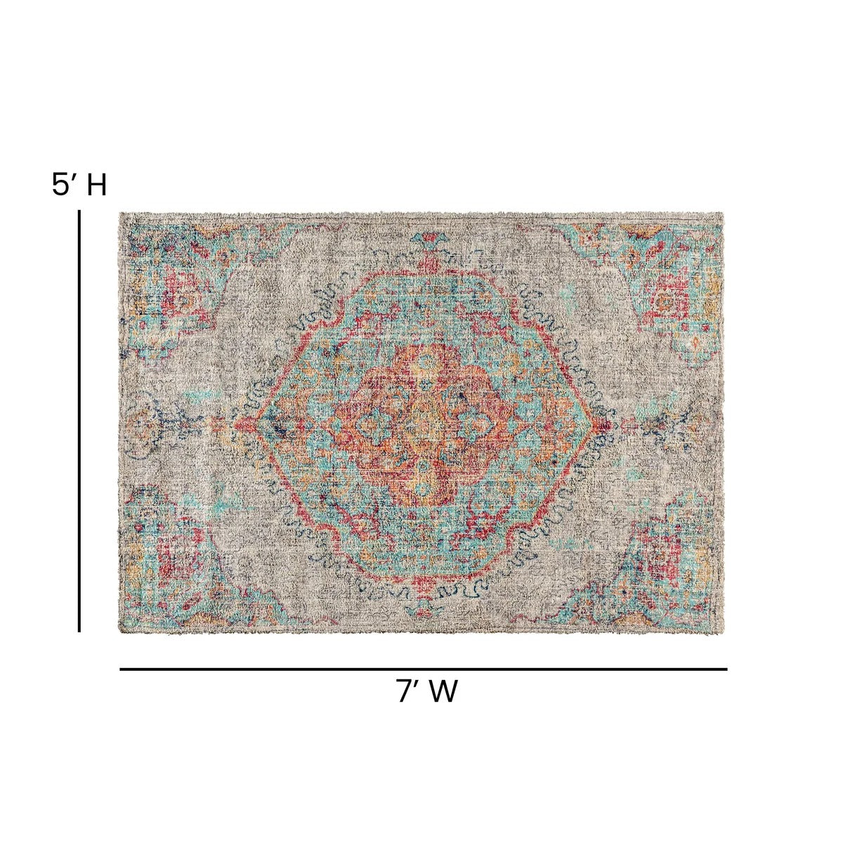 Distressed Medallion Area Rug