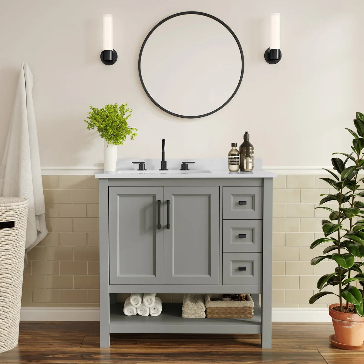 Open-Style Bathroom Vanity