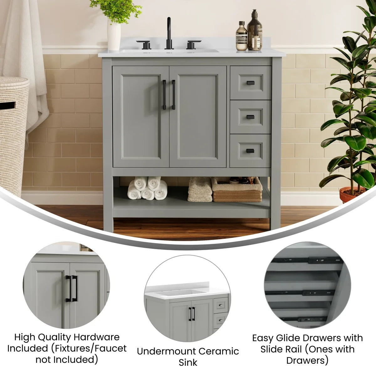 Open-Style Bathroom Vanity