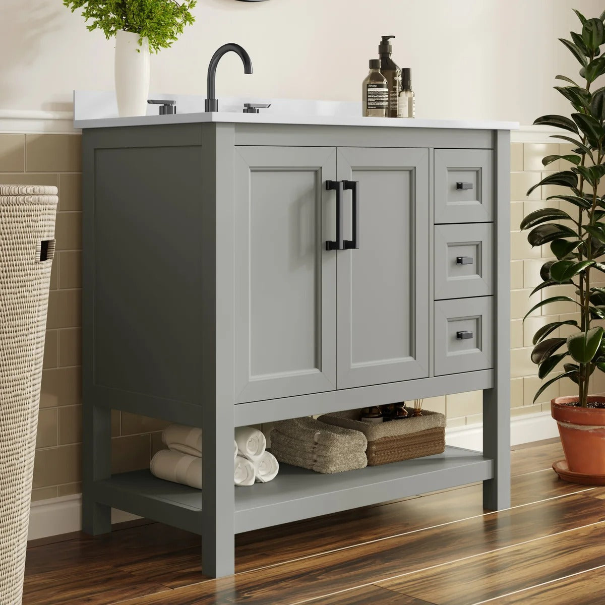 Open-Style Bathroom Vanity
