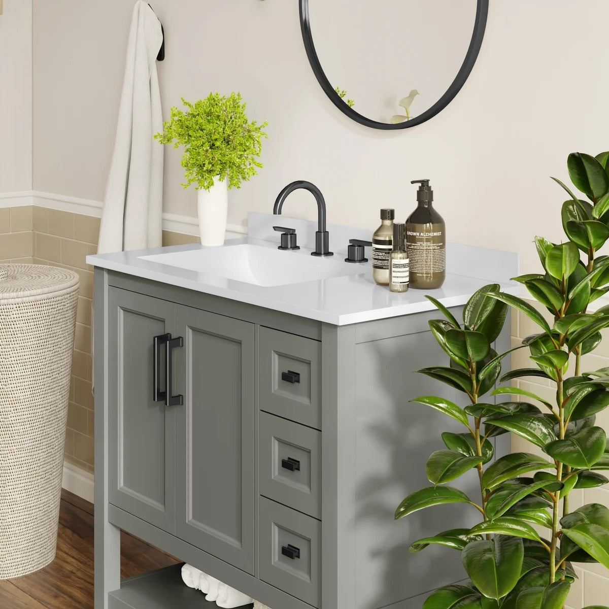 Open-Style Bathroom Vanity