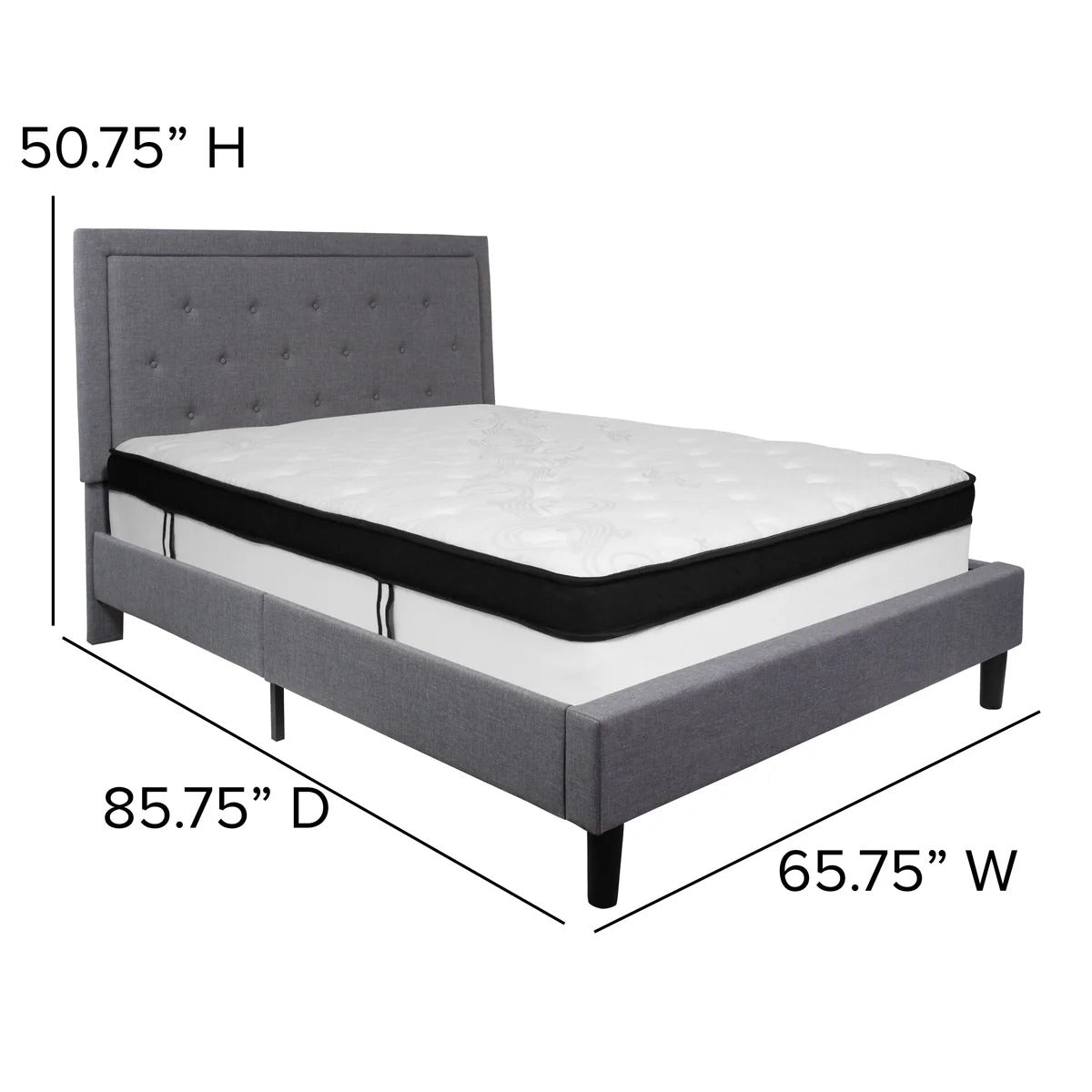 Tufted Upholstered Platform Bed